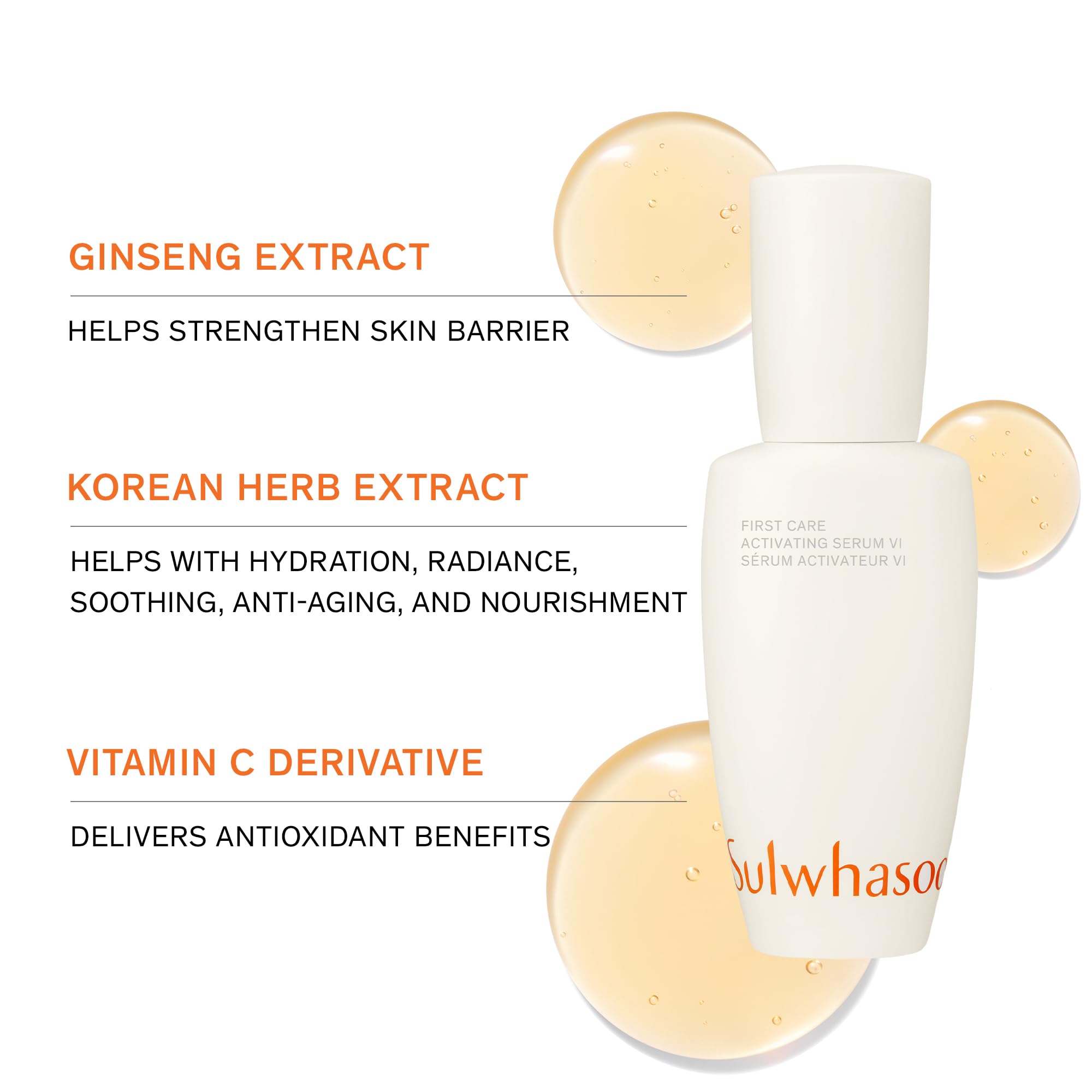Sulwhasoo First Care Activating Serum, Mini - Skin Barrier Strengthening Anti-Aging Face Serum, Visibly Plumps & Hydrates, Reduc