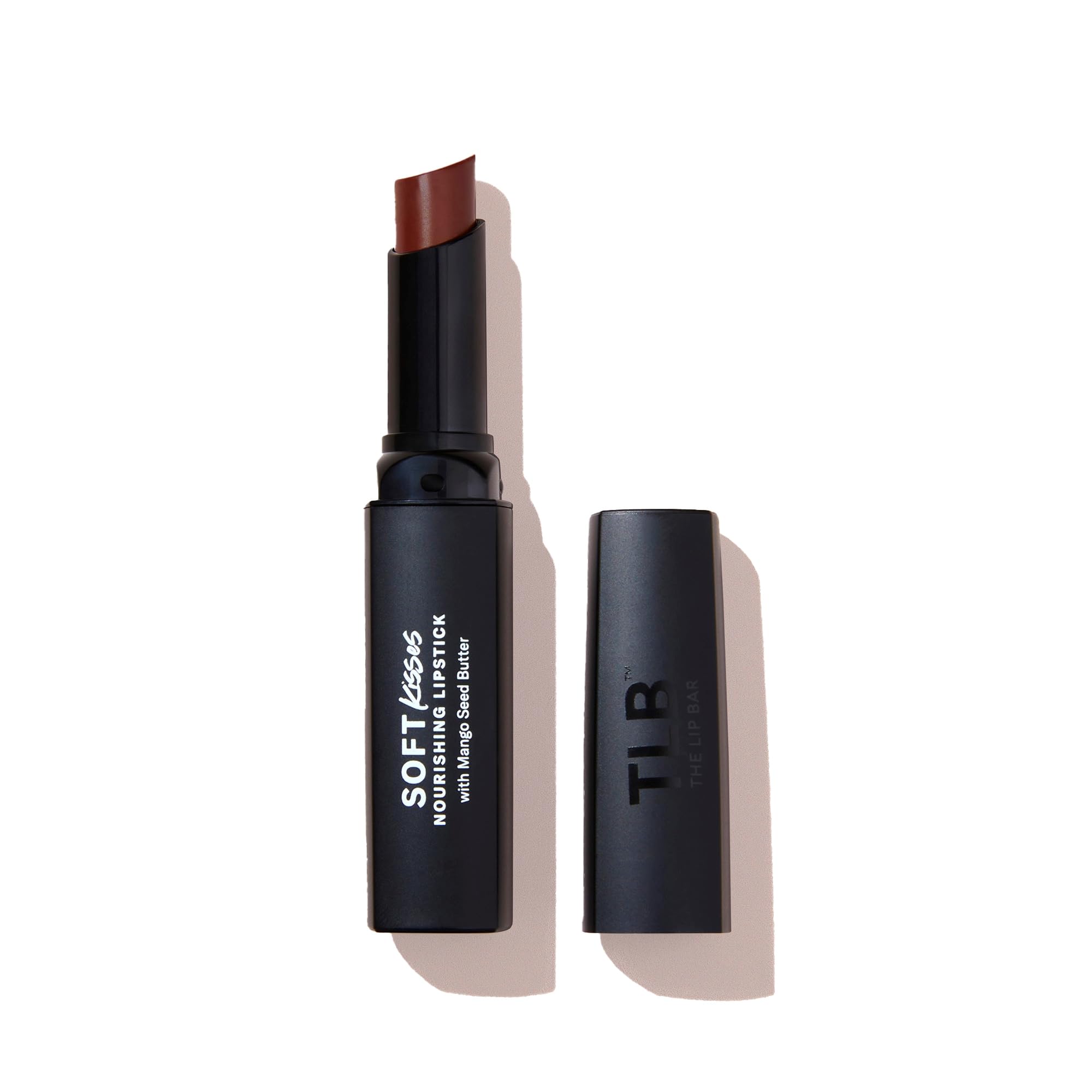 The Lip Bar Soft Kisses Nourishing Vegan Lipstick, with Moisturizing Mango Seed Butter, Satin Finish, Good Side  Cocoa Brown