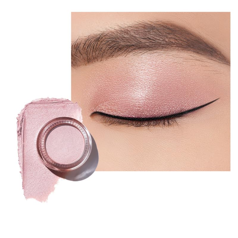 Oulac SemiMatte Pinky Beige Pearly Eyeshadow With Silver Sheen, Soft SpongeLike Texture, Infused With Shea Butter & Jojoba Oil