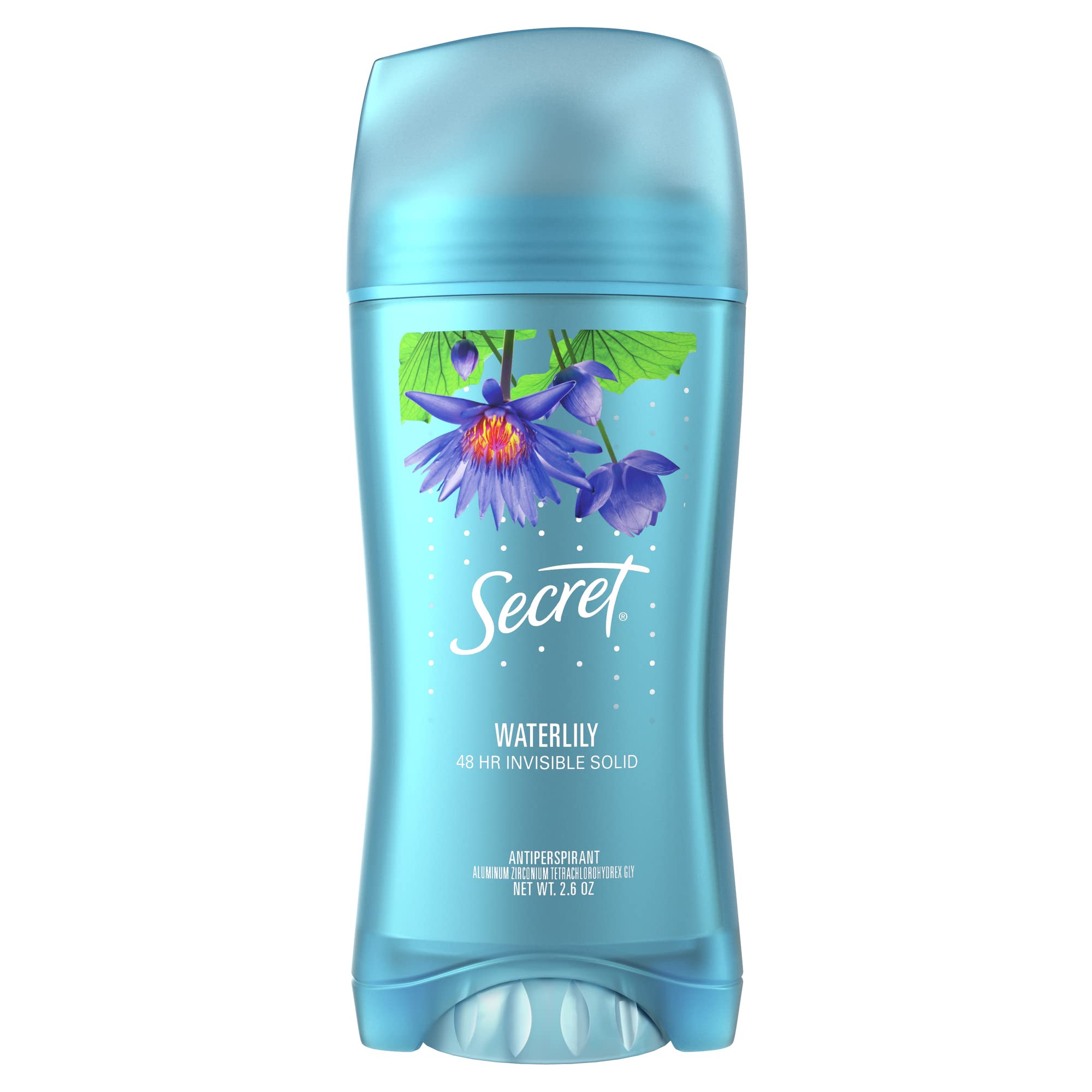 Secret Invisible Solid Antiperspirant And Deodorant, Waterlily Scent, 2.6 Oz