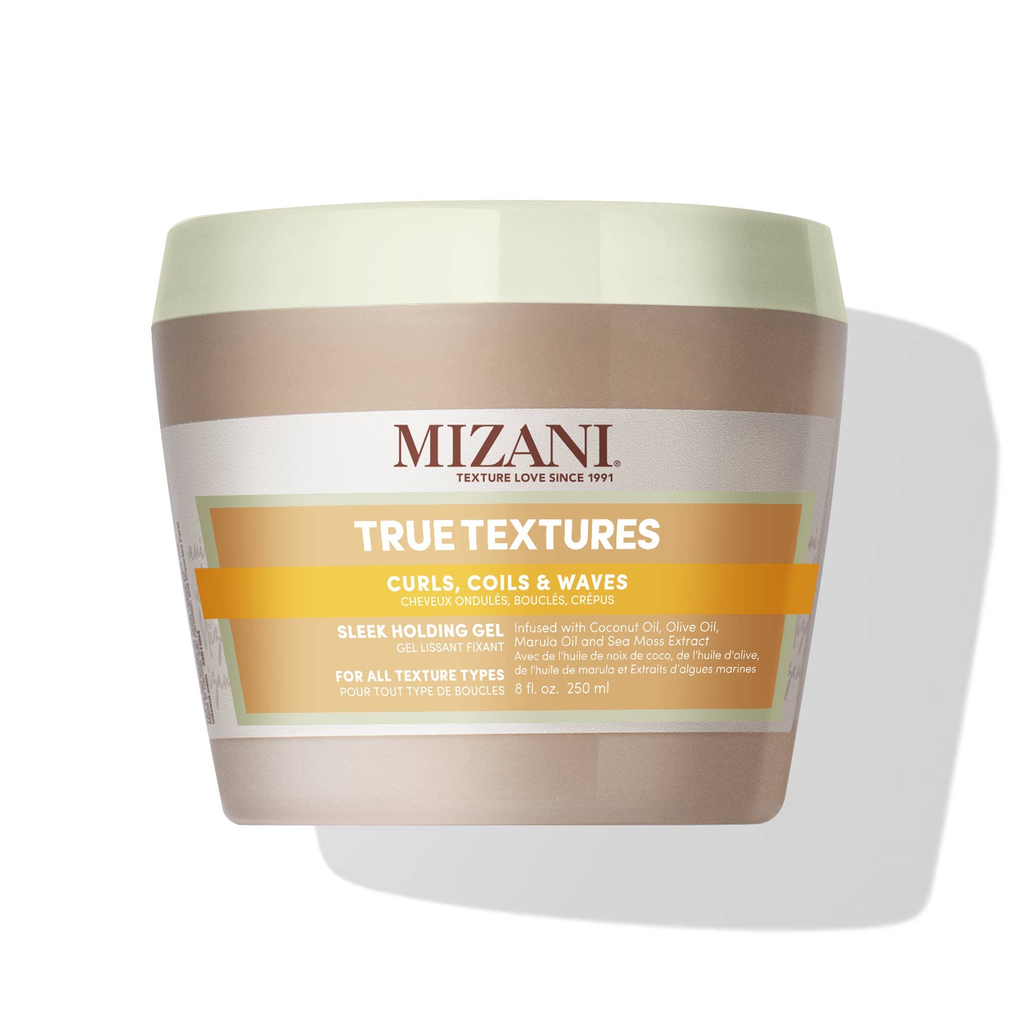 Mizani True Textures Sleek Holding Gel | Firm Hold Hair Gel | Flexible, Flake-Free | For All Hair Types