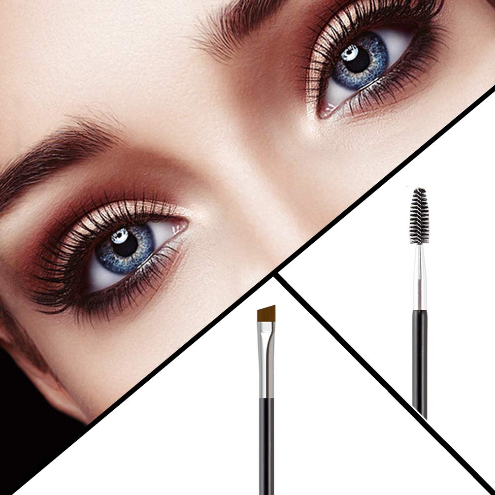 Kingmas Eyebrow Brush, Professional Dual Angled Eye Brow Brush And Spoolie Brush Eyelash Comb Eyebrow Tool (Black)