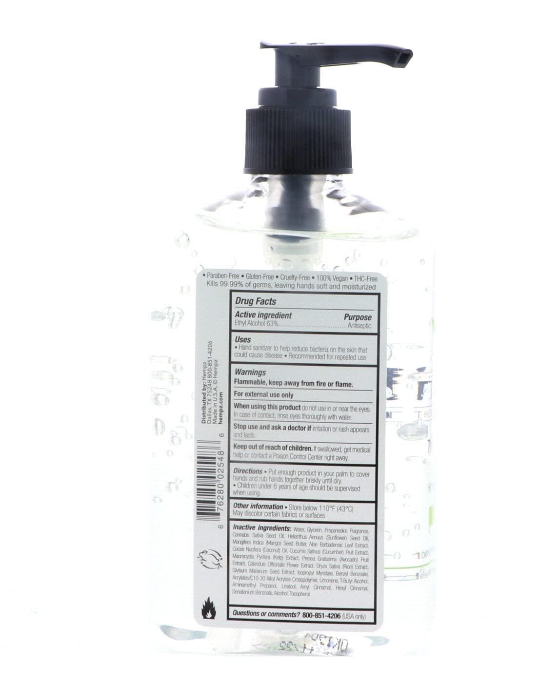 Hempz Hempz triple moisture herbal moisturizing hand sanitizer, 8.5 ounce, 8.5 Ounce