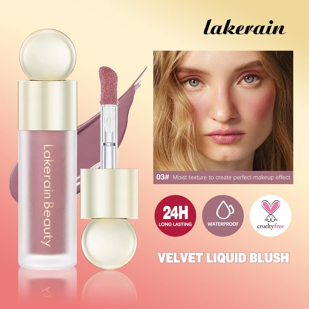 Liquid Blush For Cheeks, Soft Velvet Cream Blush Face Blush Makeup, Pink Blush Red Blush Skin Tint, Natural-Looking Makeup Blush