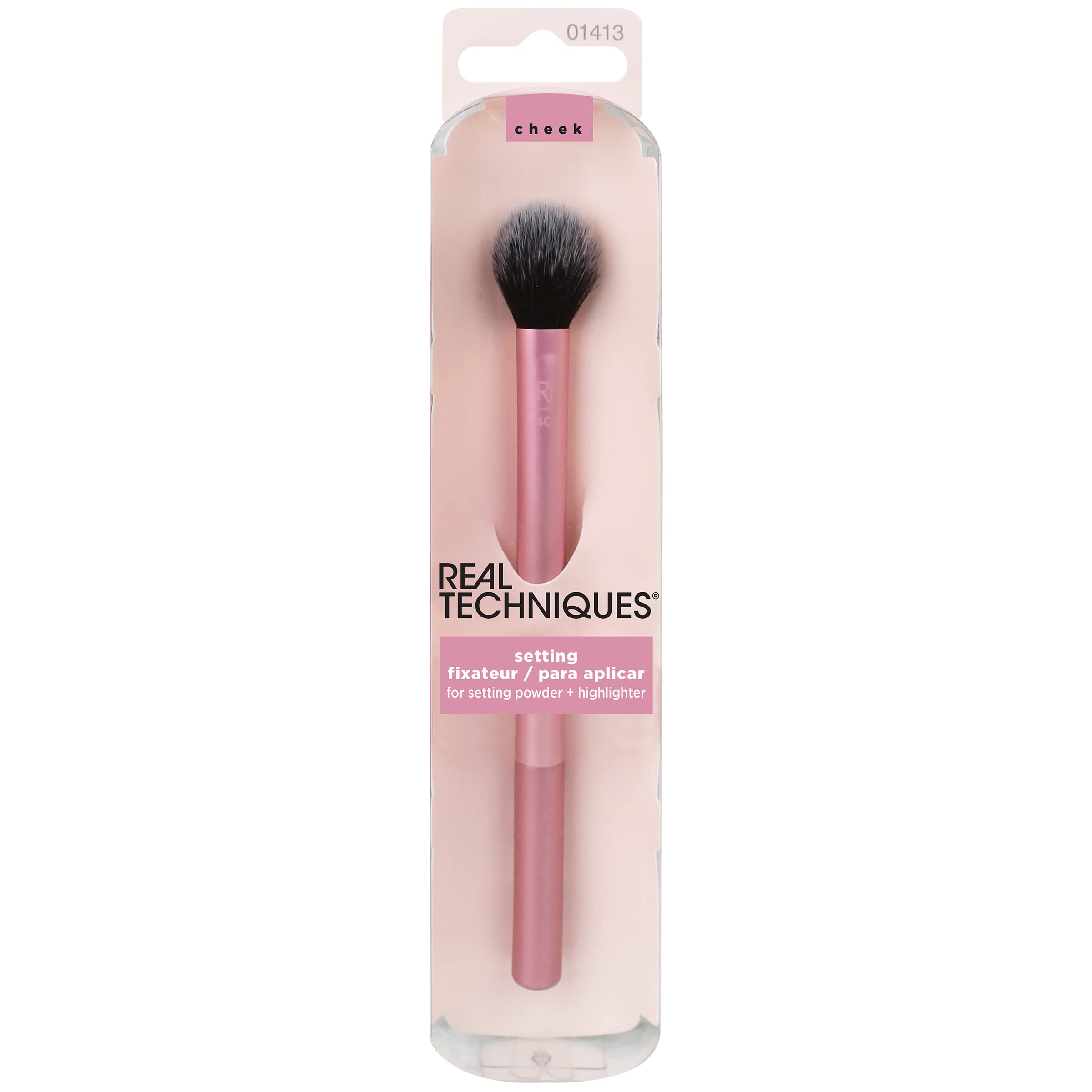 Real Techniques Makeup Setting Brush, For Setting Powder, Loose Powder, & Pressed Powder, 402 Face Makeup Brush, Sheer Coverage