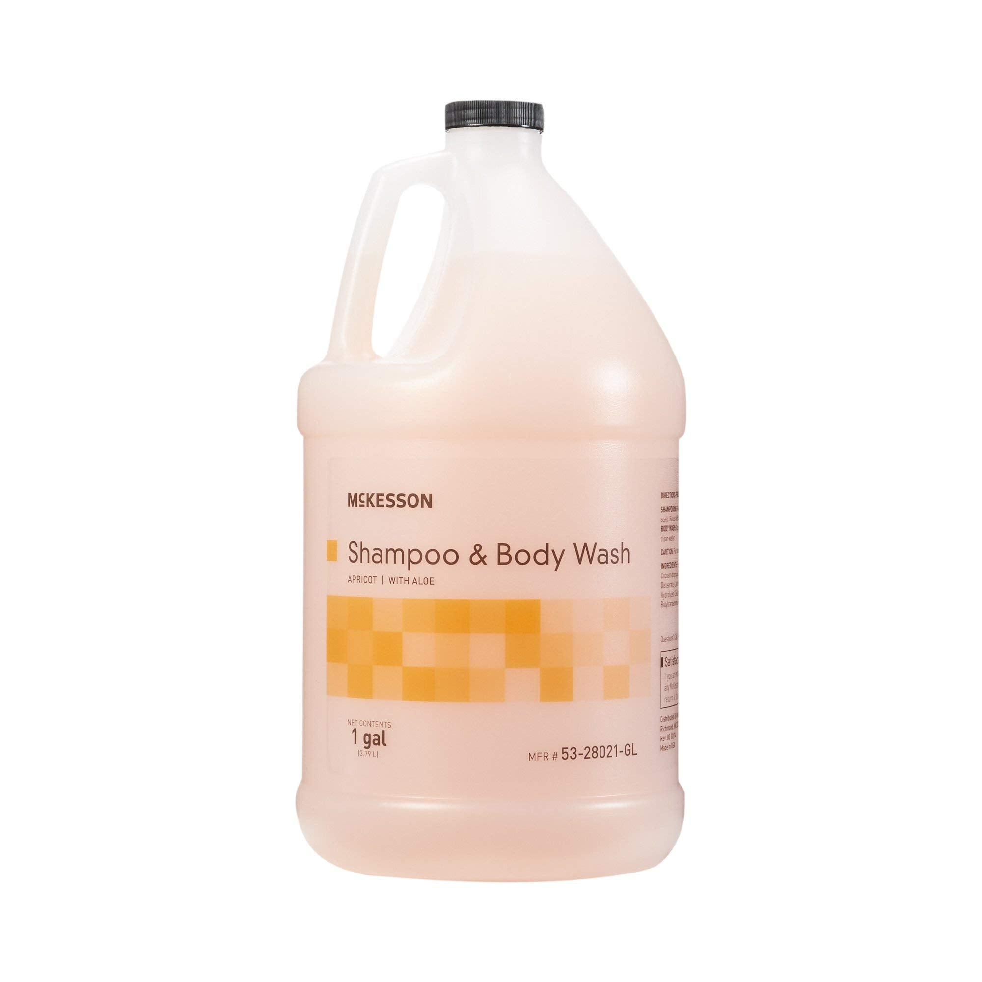 McKesson Body Wash and Shampoo with Aloe, 1 Gallon [4 Count], Apricot