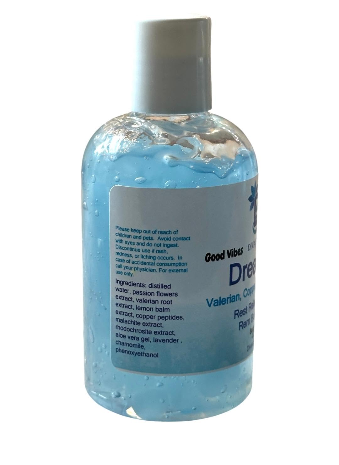 Diva Stuff Good Vibes Dream Gel With Bursting Orbs of Valerian Root, Copper, Passion Flower and More, 4 oz Bottle