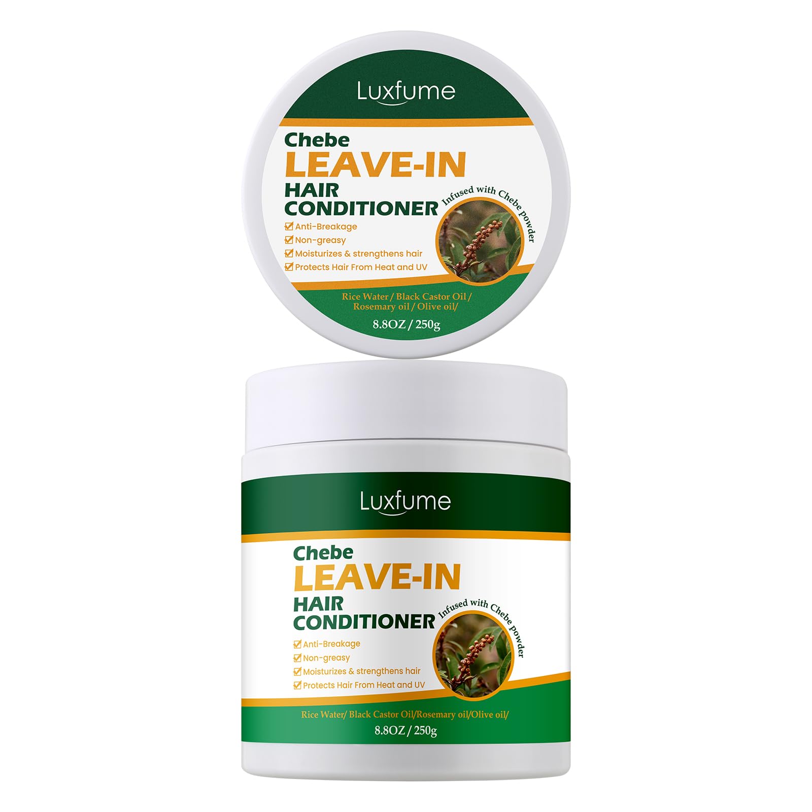Luxfume Chebe LeaveIn Conditioner for Hair Growth and Shine  Rice Water Formula Moisturizes, Minimizes Breakage, and Adds Shin