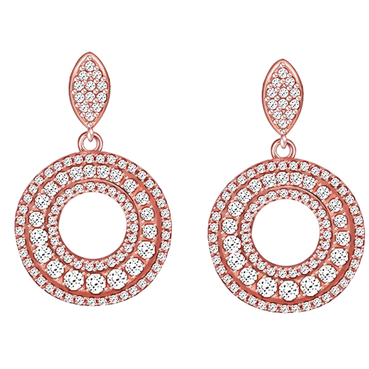 GIVA 925 Silver Classic Rose Gold Earring|Drop Gifts For Girlfriend,Rakhi Rakshabandhan Gift For Sister Bhabhi,Gifts For Women &
