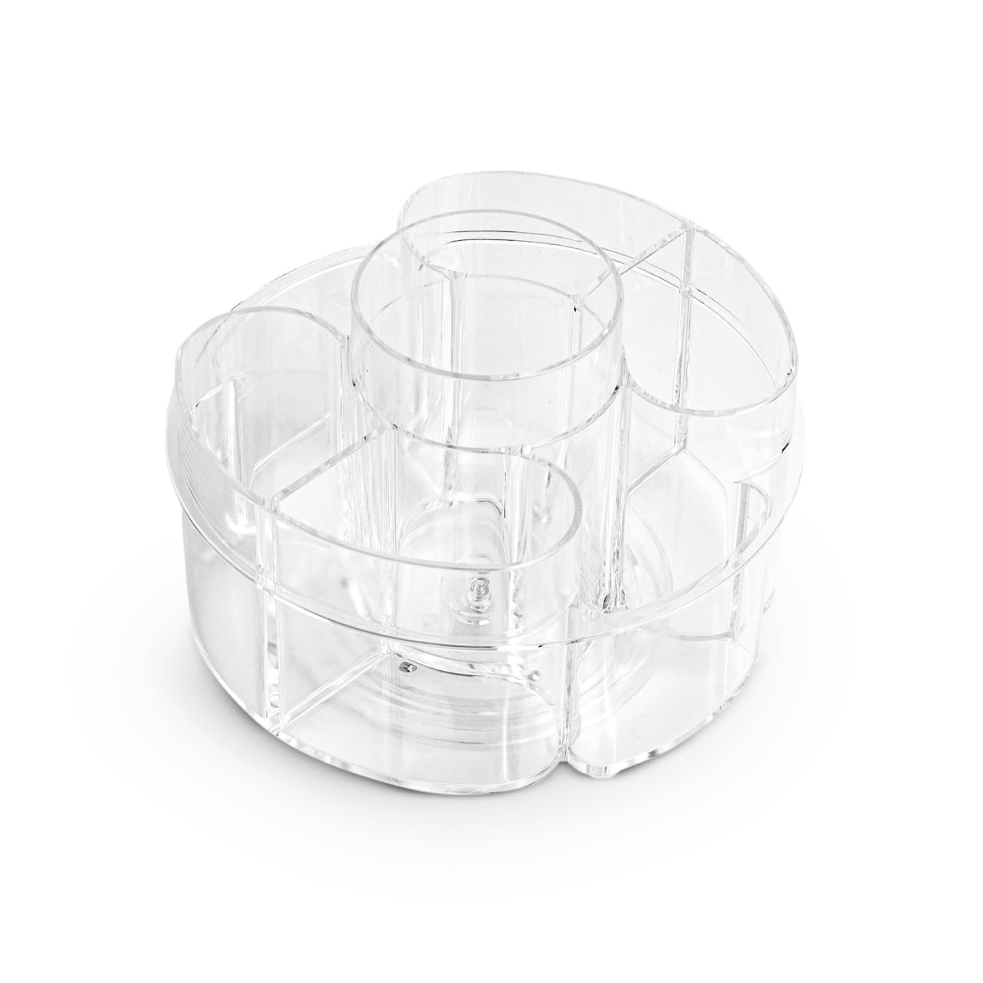 Masirs Small Rotating Makeup Organizer - A Mini Yet Spacious Cosmetic Storage Solution With Multiple Compartments. The Perfect S