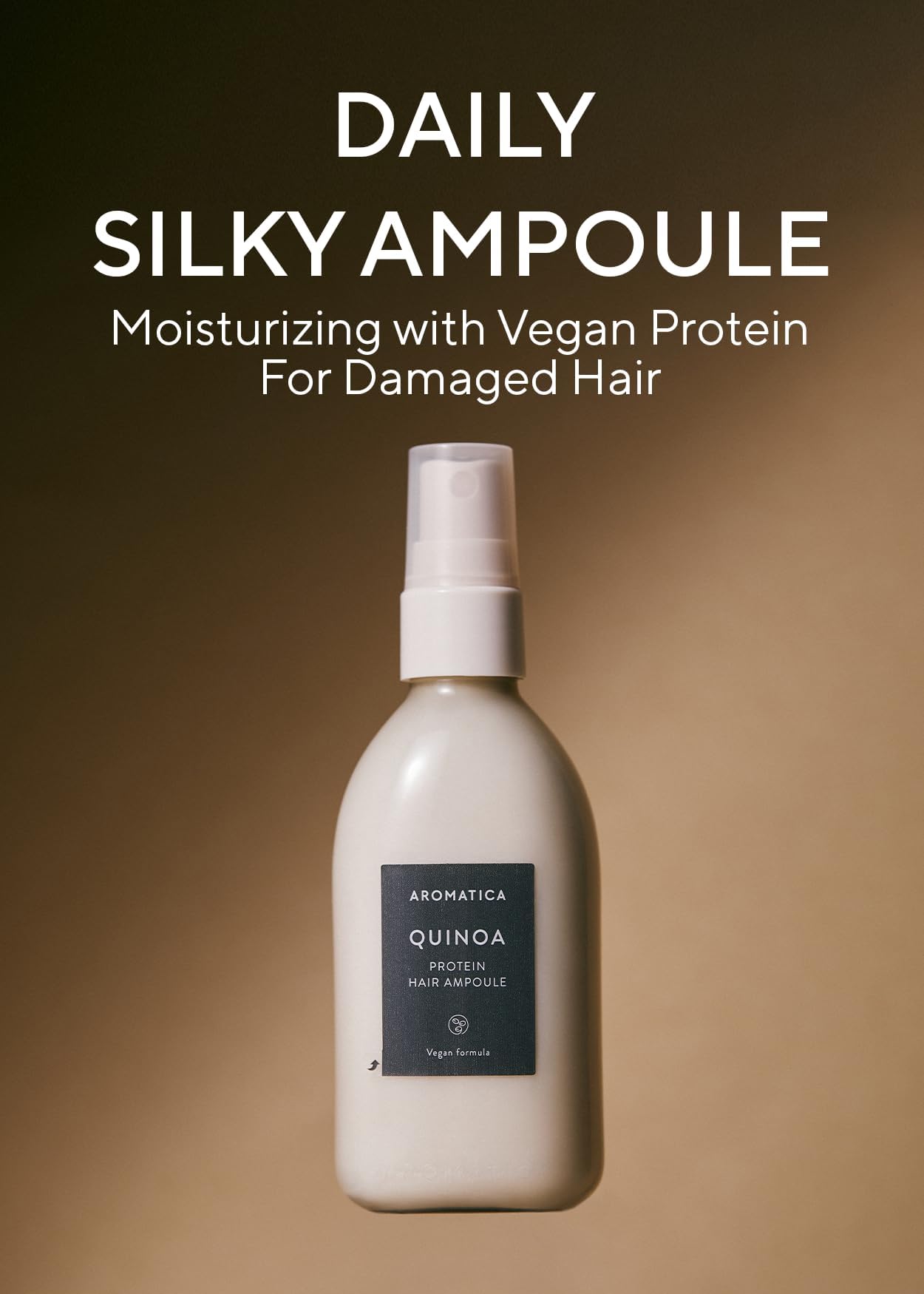 AROMATICA Quinoa Protein Hair Ampoule 3.38 fl. Oz/Vegan Protein for Silky Hair/Nourishing This & Dry Hair