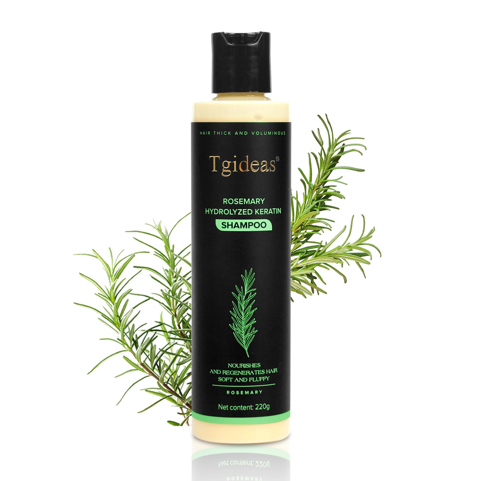 Tgideas Organic Rosemary Hair Growth Shampoo for Women and Men-Natural Thickening & Strengthening Shampoo with Hydrolyzed Kerati