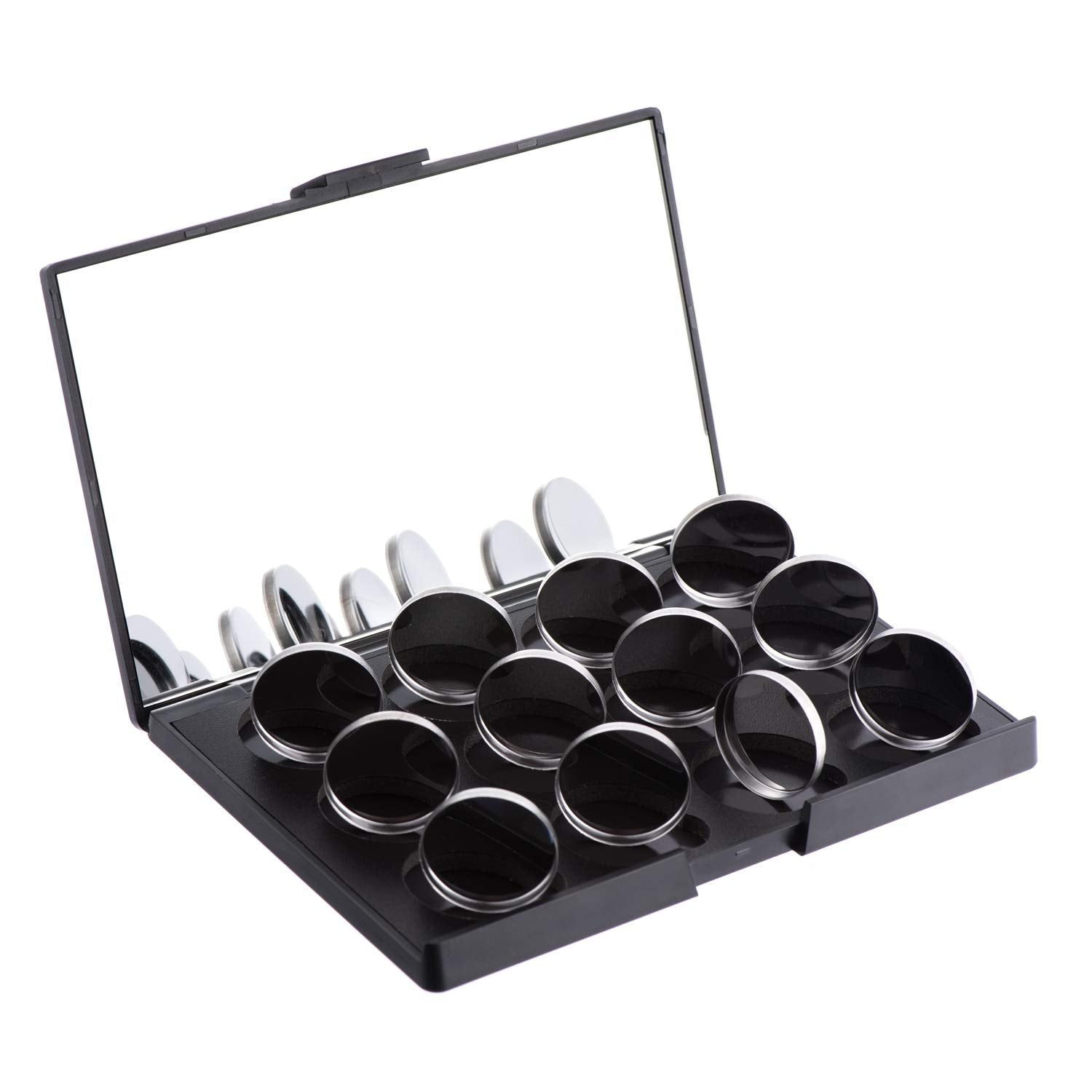 Allwon Magnetic Eyeshadow Palette with Mirror, 12 Pcs 26mm Metal Pans, 5.9x3.9 Inch, Model AW897, Plastic