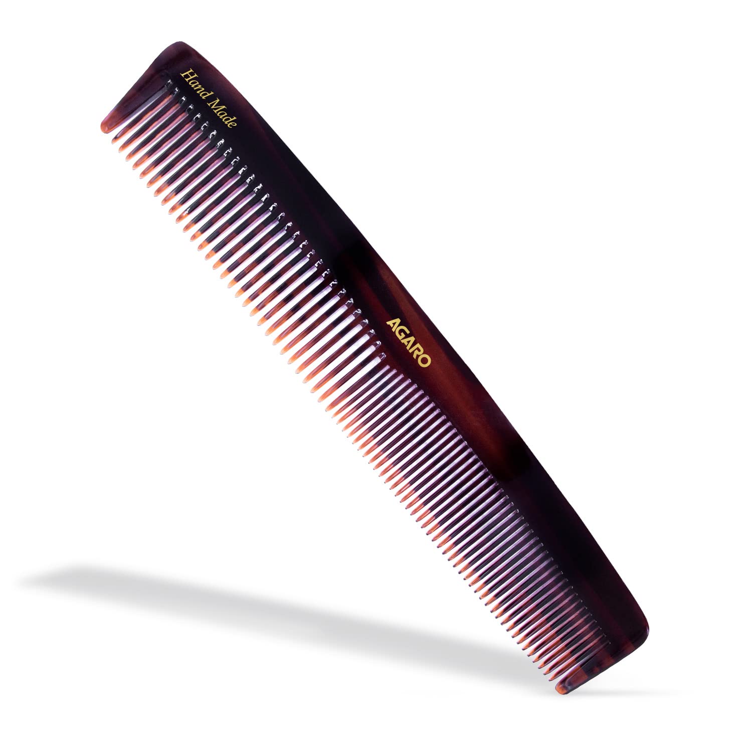 Agaro Hand Made Comb, Graduated Dressing, Smooth Rounded Teeth, Hair Styling, Grooming, Hair Brushing & Dressing, Cellulose Acet