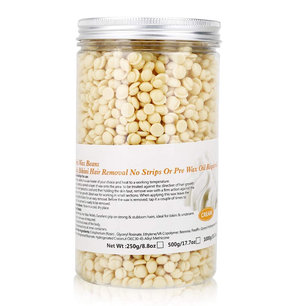 Adfaga 4 Flavor Hard Wax Beans Hair Removal Kit Gentle Effective Depilatory Wax for Bikini Legs Arms Underarms Ingredients No St
