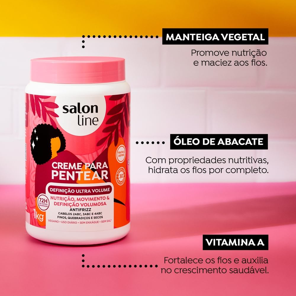Salon Line - Linha Creme para Pentear - Definicao Ultra Volume 1000 Gr - (Combing Cream - Ultra Volume Definition Net 35,27 Oz)