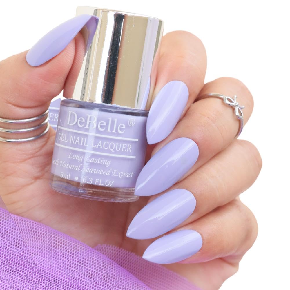 DeBelle Gel Creme Finish Nail Polish Blueberry Bliss (Light Lavender), 8 Ml  Enriched With Natural Seaweed Extract, Cruelty Fre