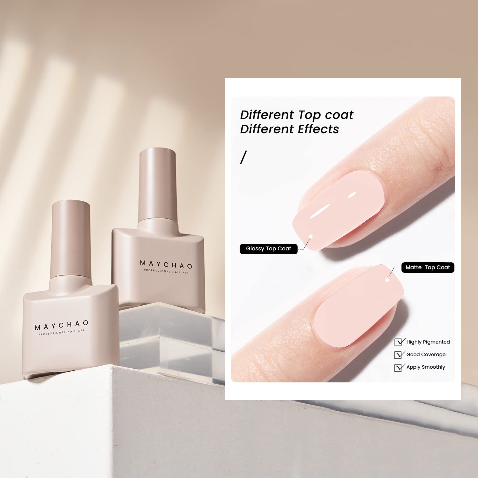 MAYCHAO 15ML Baby Pink Gel Nail Polish 1Pc Salmon Pink Gel Polish Soak Off UV LED Nail Gel Polish Nail Art Starter Manicure Salo