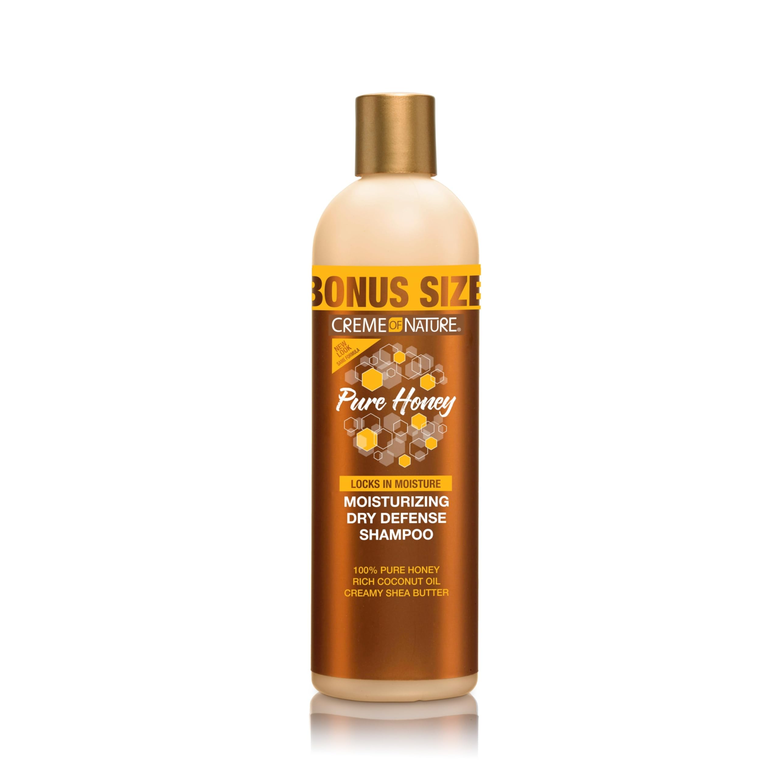 Creme of Nature Pure Honey Moisturizing Dry Defense Shampoo, Bonus Size 15.2oz