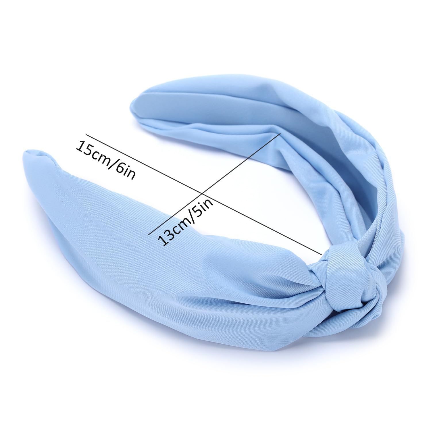 Etercycle Headband For Women, Knotted Wide Headband, Yoga Hair Band Fashion Elastic Hair Accessories For Women (Light Blue)