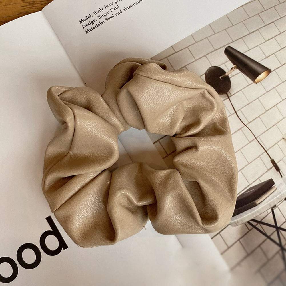 3 Pcs Pu Leather Hair Scrunchies Elastic Hair Bands Hair Rings Scrunchy Hair Ties Hair Ropes Ponytail Holder Hair Accessories Fo