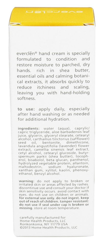 Home Health Everclen Hand Cream - 2 fl oz - Moisturizes Dry Hands, Rejuvenating & Restoring For Sensitive Skin With Essential Oi