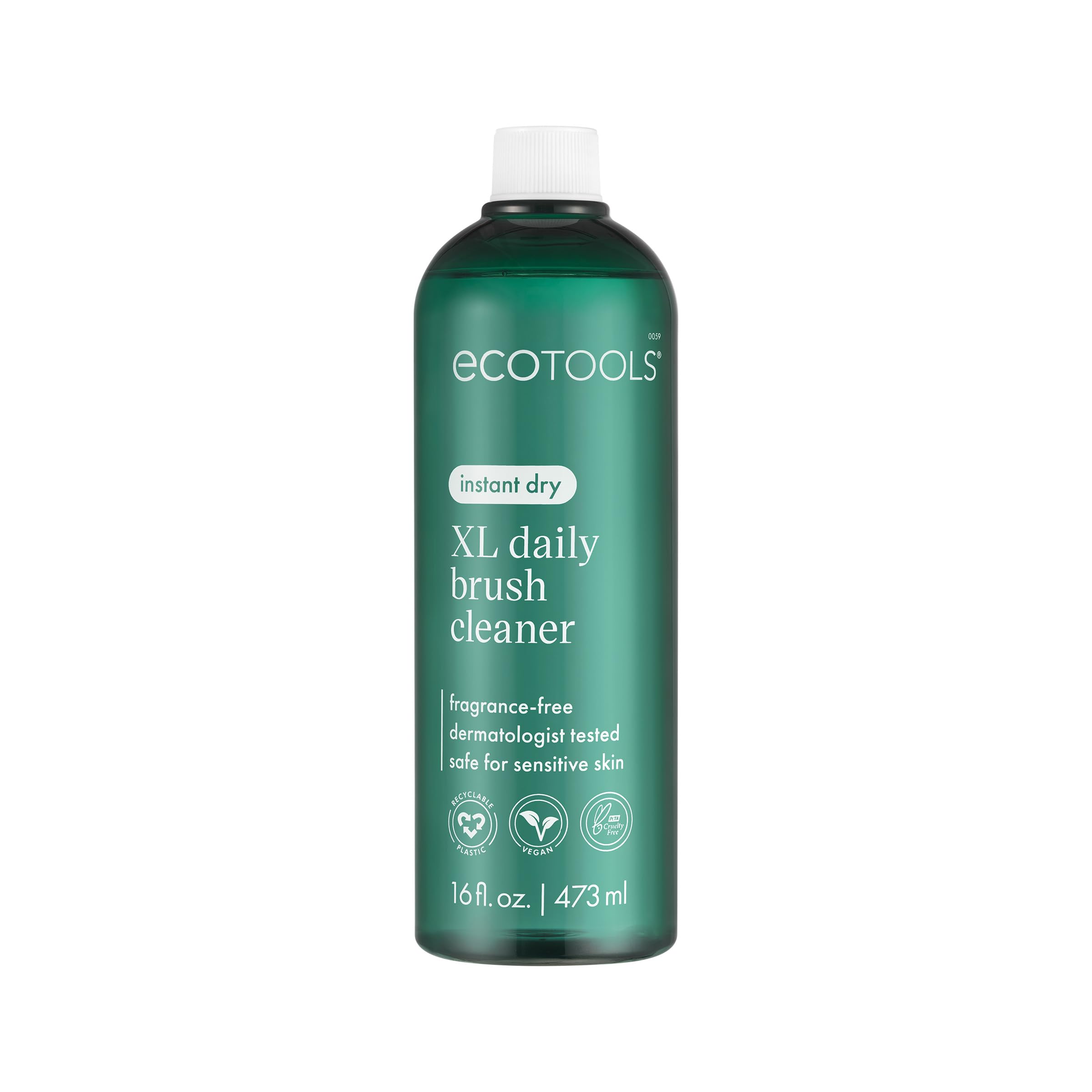 Ecotools Xl Daily Brush Cleaner, Liquid Makeup Brush Cleanser, Quick Drying & Fragrance Free, Extra Large Size For Easy Replacem
