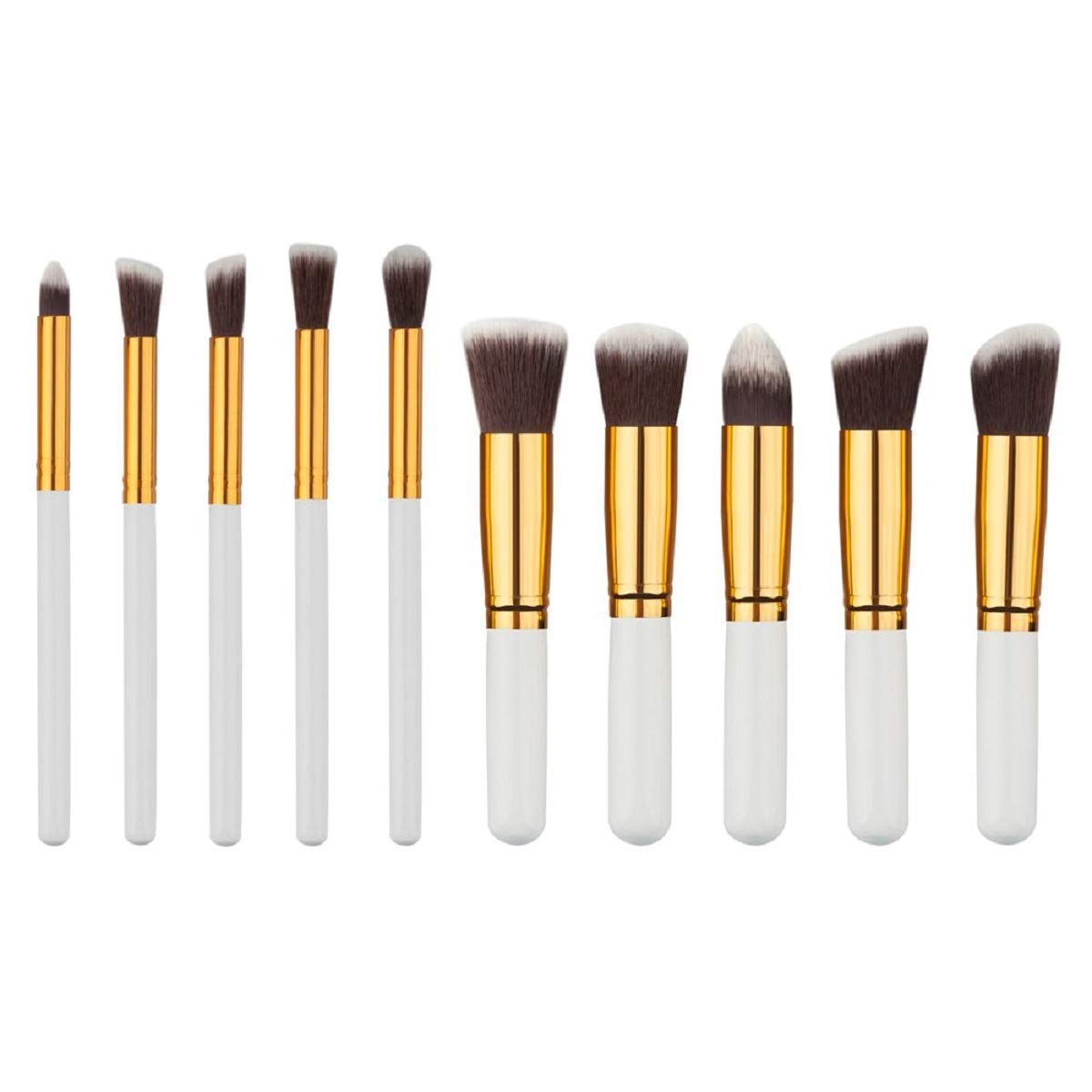 Makeup Brushes Set Of 10 Pieces (White)