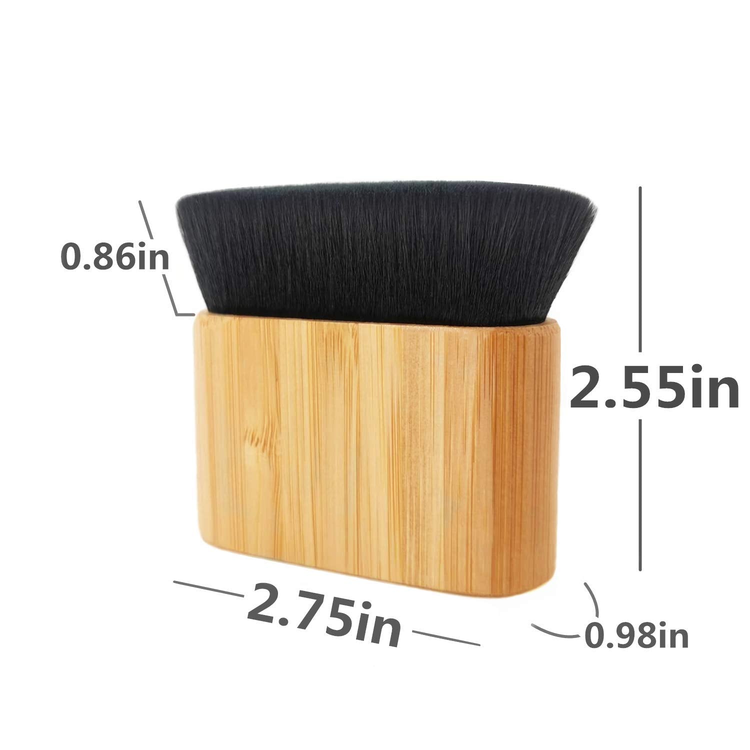 Professional Makeup Kabuki Foundation Brush For Face And Body Makeup, Bamboo Handle Large Powder Brushes, Full Coverage Base Bru