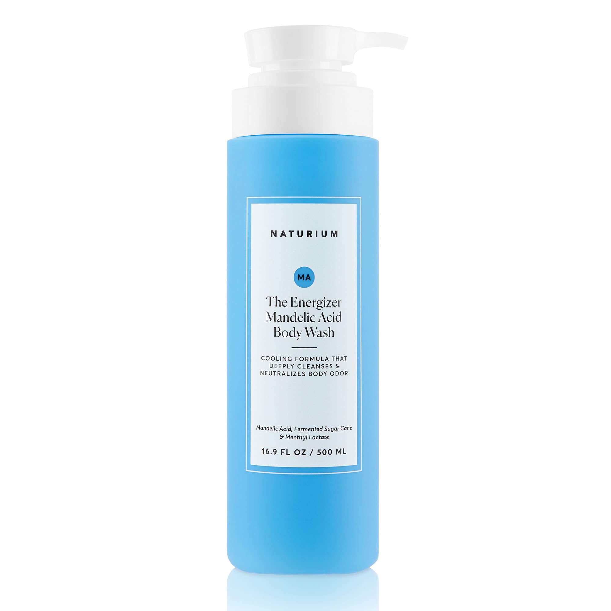 Naturium The Energizer Body Wash, Cooling & Refreshing Formula with Mandelic Acid, Deeply Cleanses & Neutralizes Body Odor, 16.9