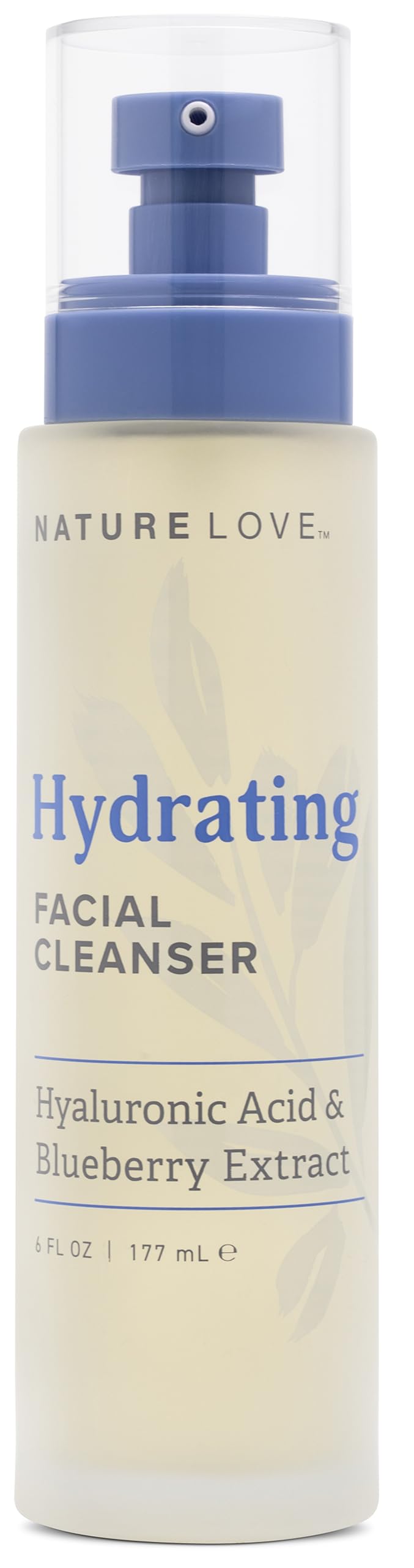 Nature Love Hydrating Facial Cleanser with Hyaluronic Acid & Blueberry Extract | Gently Exfoliates & Hydrates, (6 Fl Oz)
