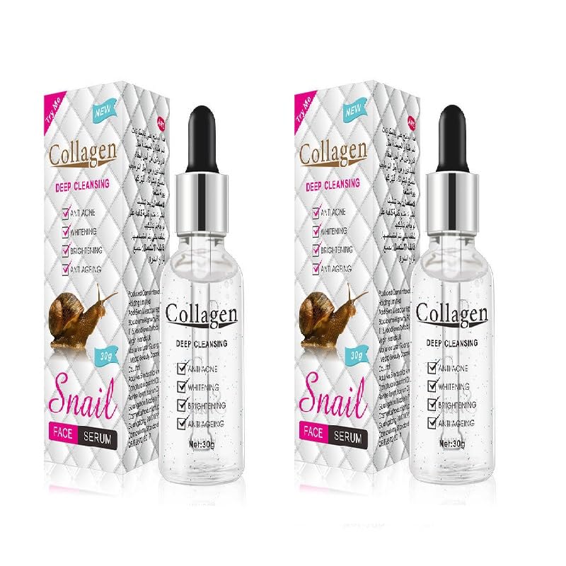 Annma Products Collagen Snail Face Serum 30G Pack Of 2 | Snail Mucin & Collagen Serum | Deep Cleansing | Acne Care | Skin Bright