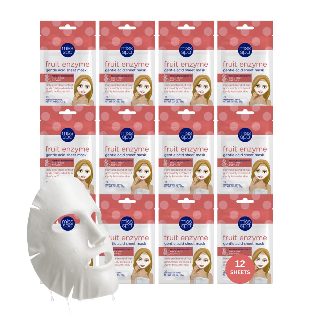 MISS SPA Fruit Enzyme Gentle Peel Sheet Mask 12 pack