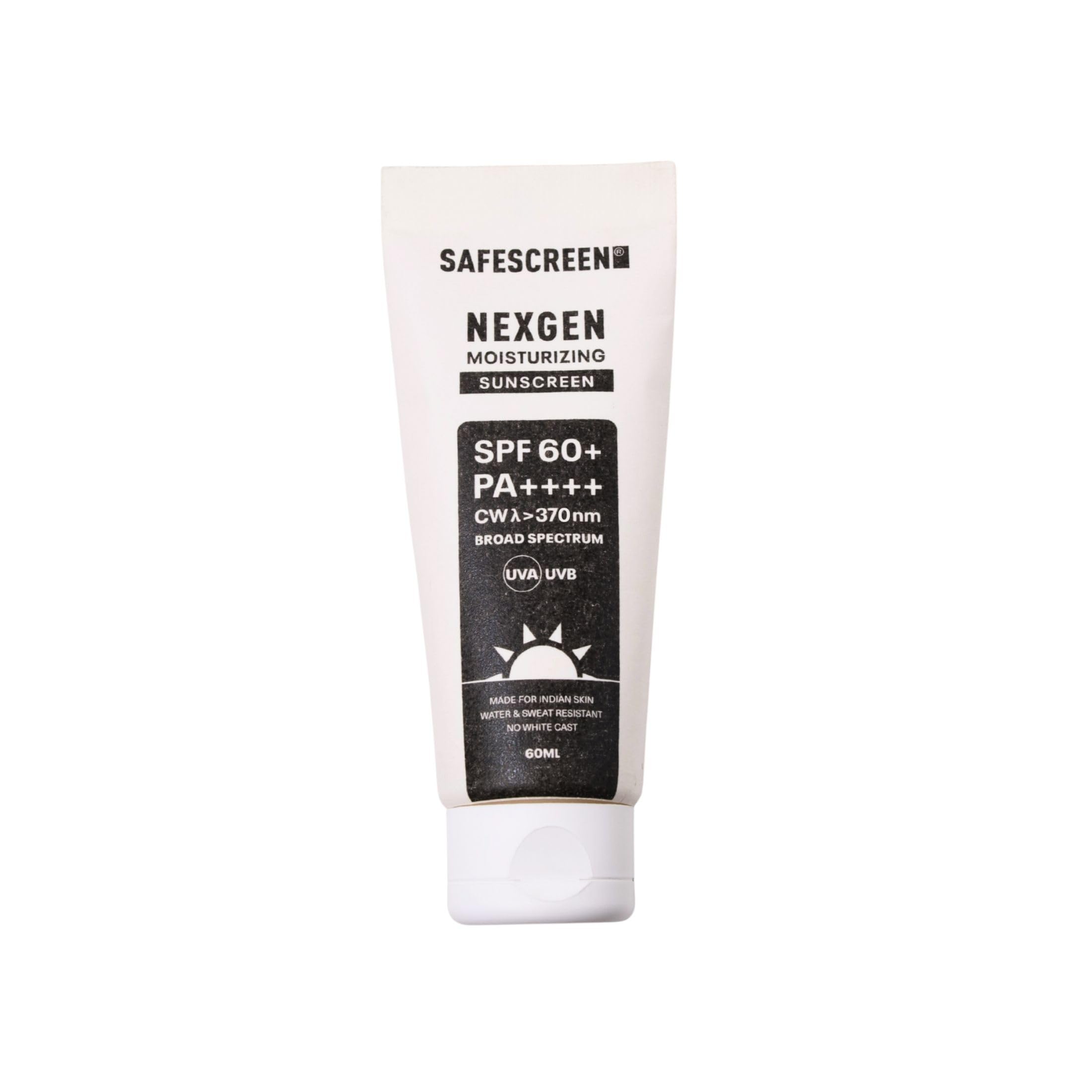 CHOSEN SAFESCREEN NEXGEN SPF 60+ Moisturizing Sunscreen | 10Hour Water Resistant Sunscreen with Blue Light Protection | For Dry