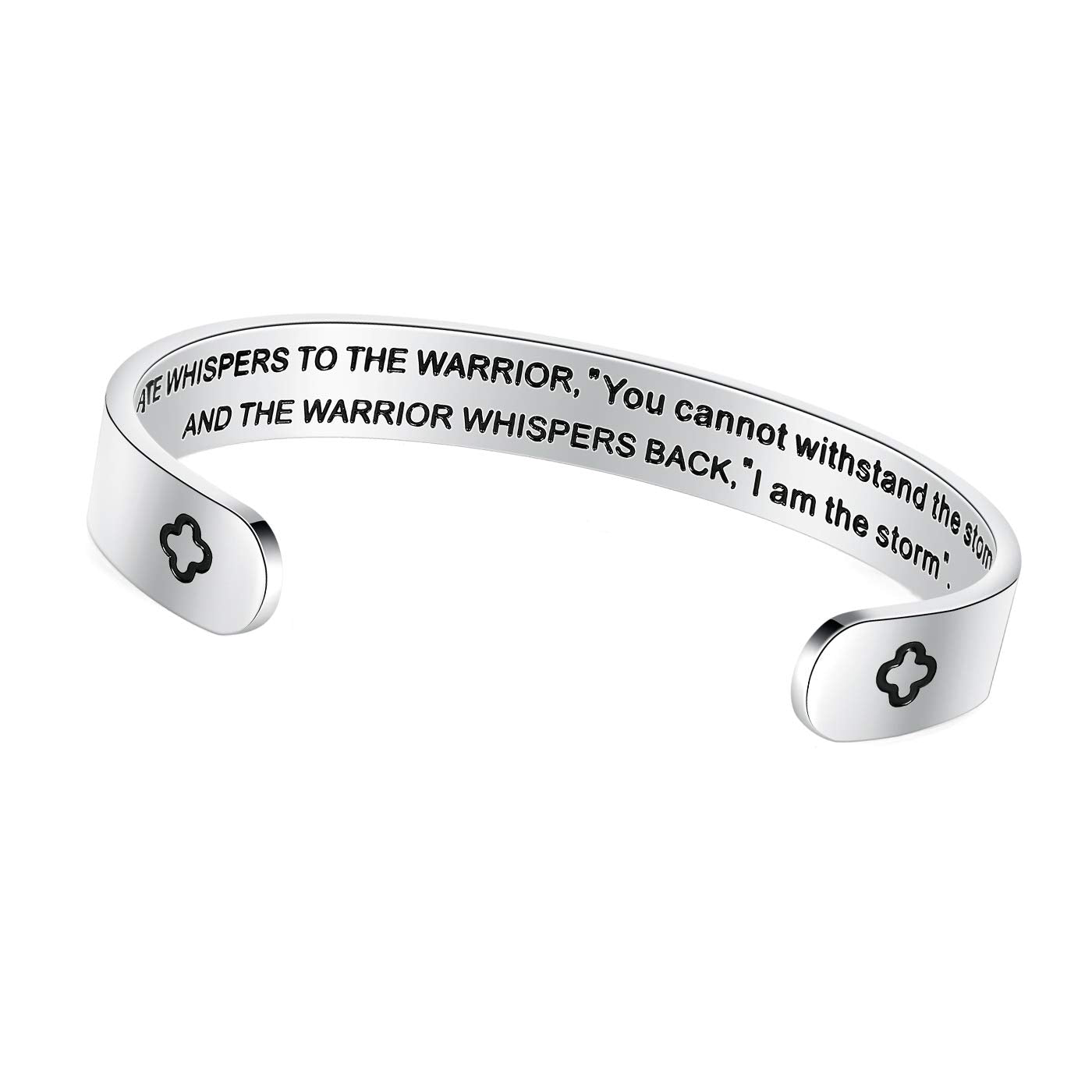 TONY & SANDY Inspirational Gifts for Women Fate Whispers to the Warrior Bracelet Recovery Breast Cancer Survivor Gifts Empowerme