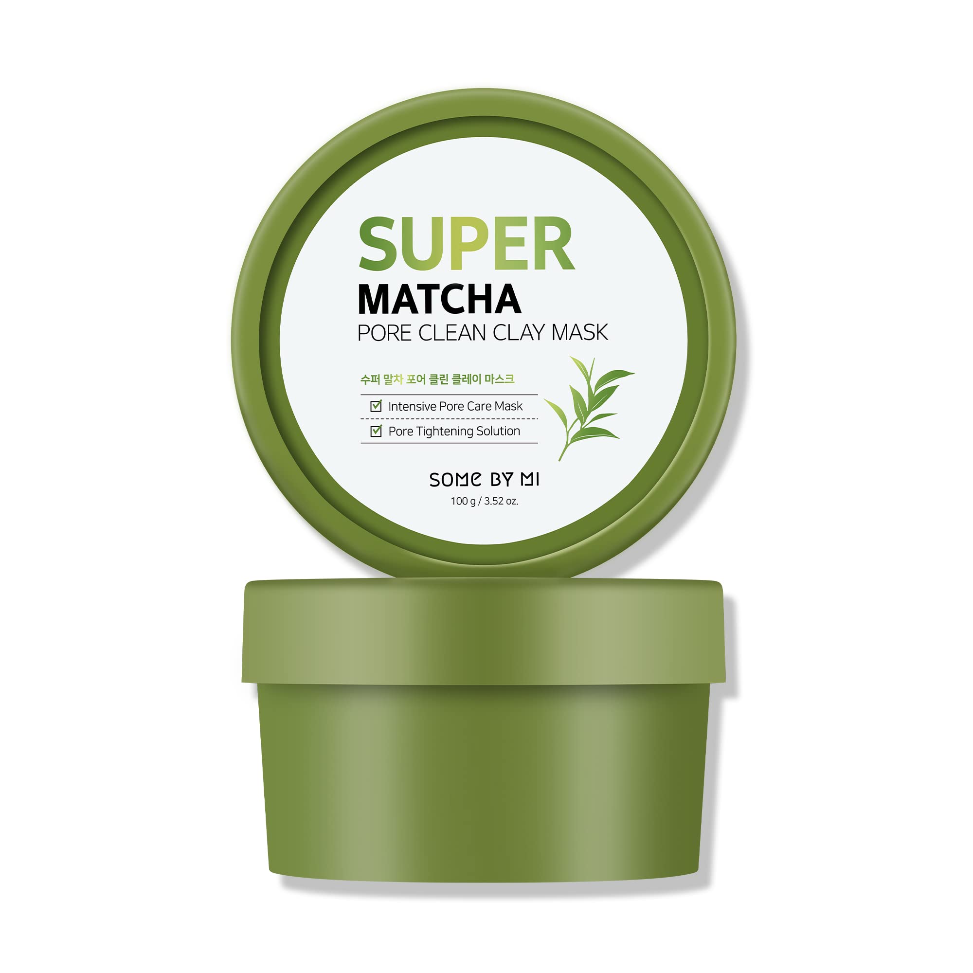 Some By Mi Super Matcha Pore Clean Clay Mask - 3.52Oz, 100G - Made From Match Water For Sensitive Skin - Skin Moisturizing Effec