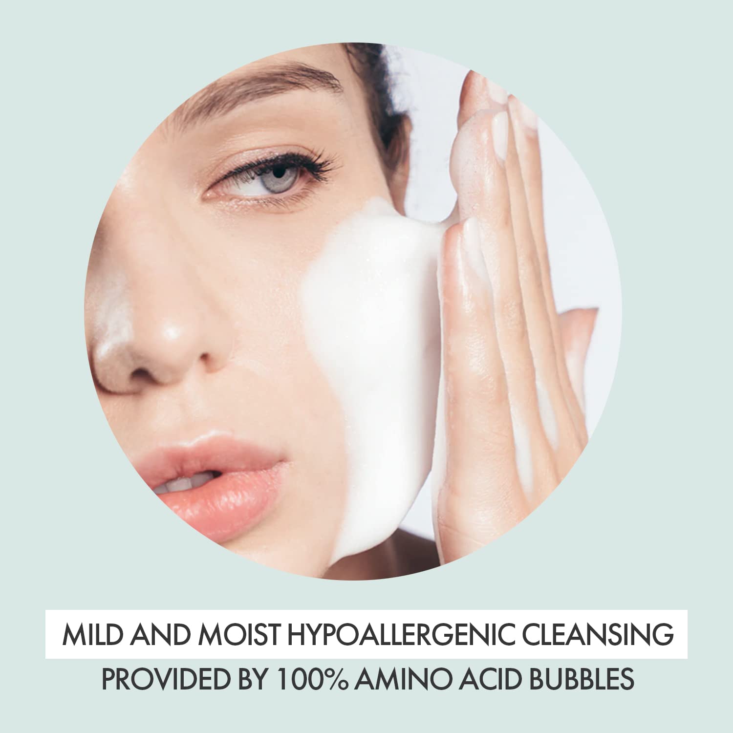 VIDIVICI Mild Amino Facial Foam - Hypoallergenic Face Wash with Amino Acid and Cica - Calming and Moisturizing Foaming Cleanser