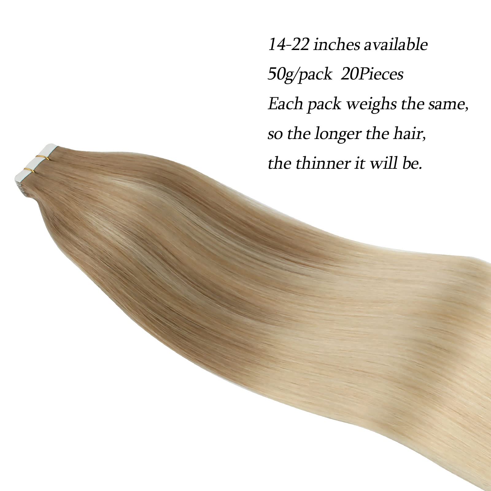 Abh Amazingbeauty Hair Tape In Hair Extension Human Hair Semi-Permanent Balayage Real Remy Human Hair 20Pcs 50G Ash Brown Fading