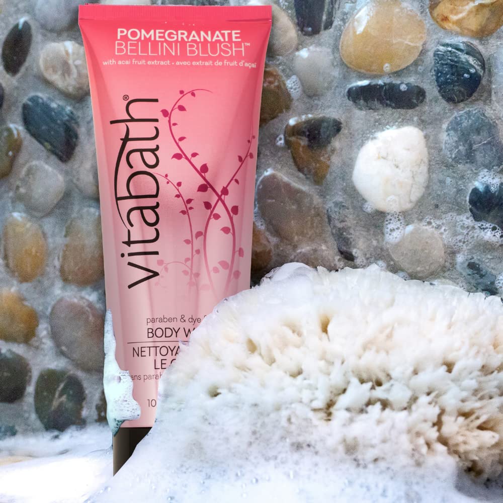 Vitabath Pomegranate Bellini Blush Body Wash Moisturizing Bath & Shower Cleanser & Skincare Radiant Detox & Restore Nourishing B