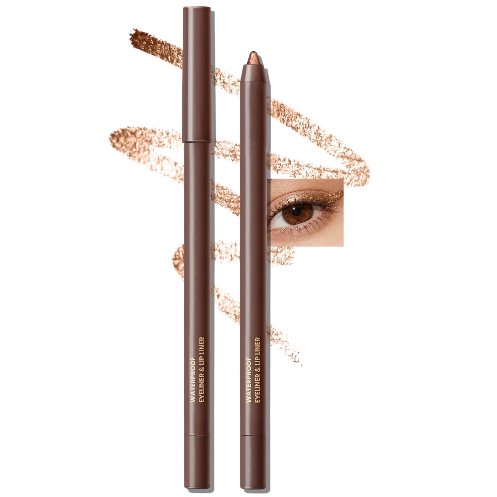 Wugbc Stone Metallic Gel Eyeliner Pencil, Waterproof Smudge Proof Waterline Eye Liner for Older Women, HighPigmented Smooth Cre