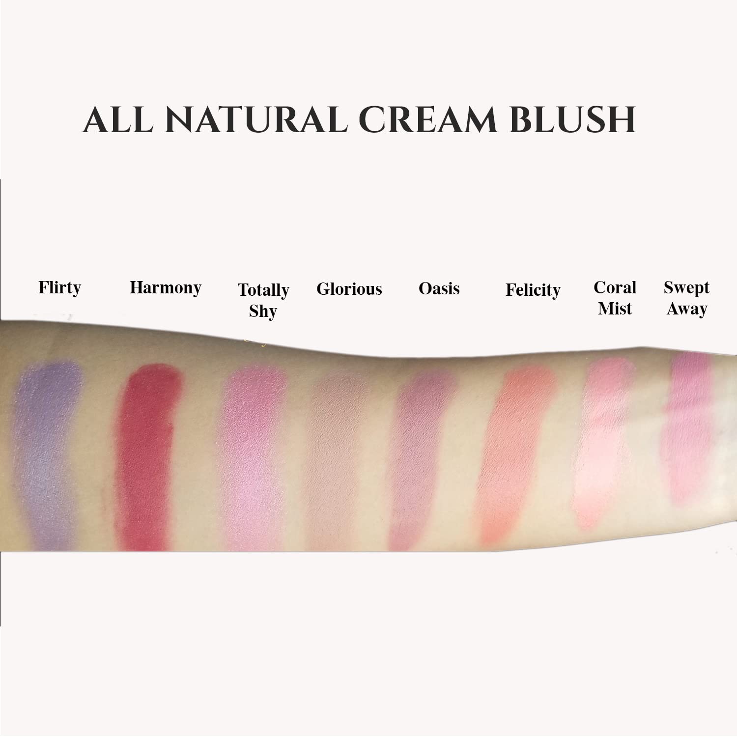 All Natural Cream Blush For Lip & Cheek Makeup Contouring, Glorious