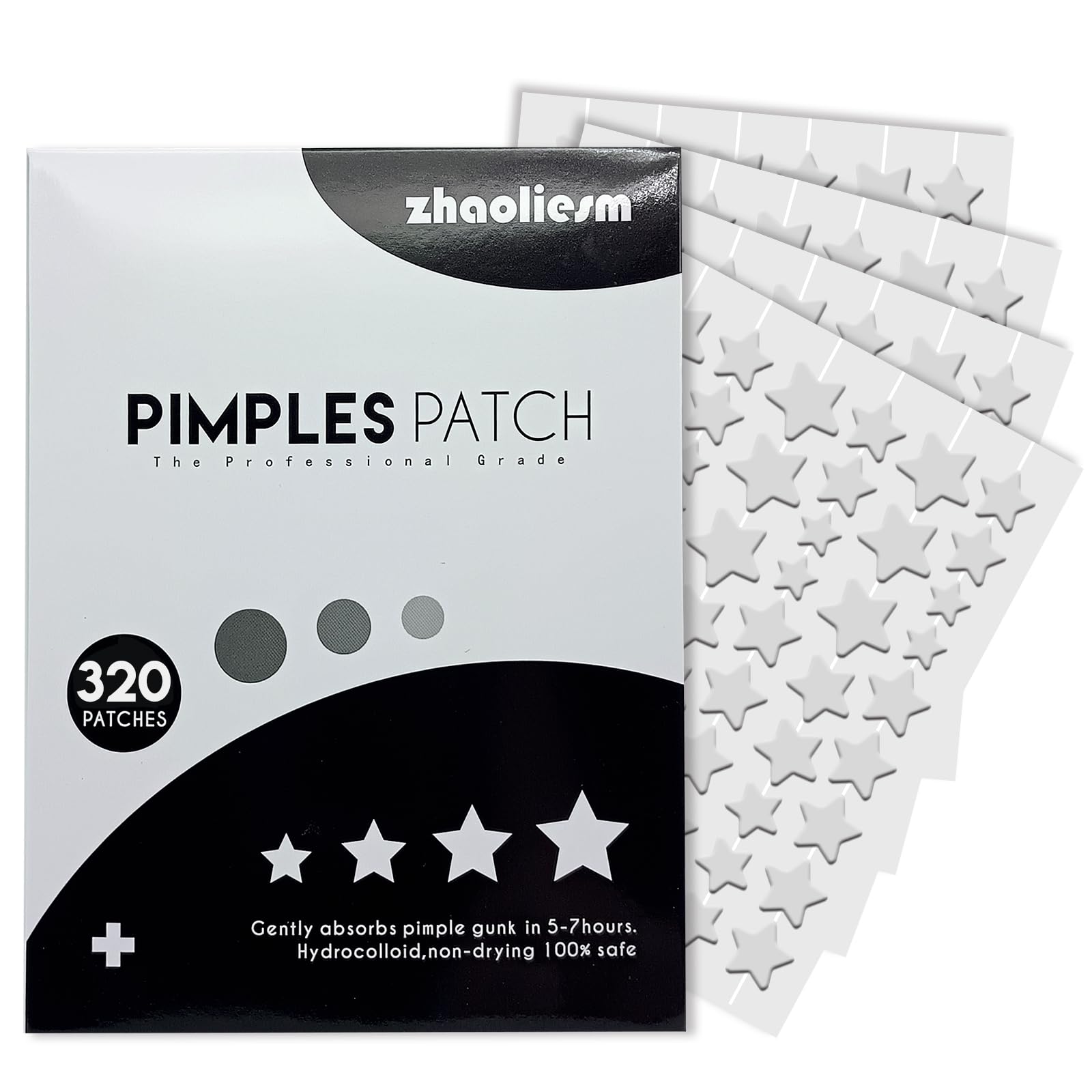 320 CT Clear Star Pimple Patches for Face, Hydrocolloid Star Acne Patch