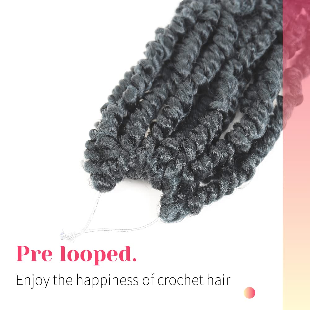 The BOHOBABE Pre-twisted Passion Twist Crochet Hair 6 Inch Short Pre-looped Crochet Passion Twist Braiding Hair 8 Packs (2#) 2#(