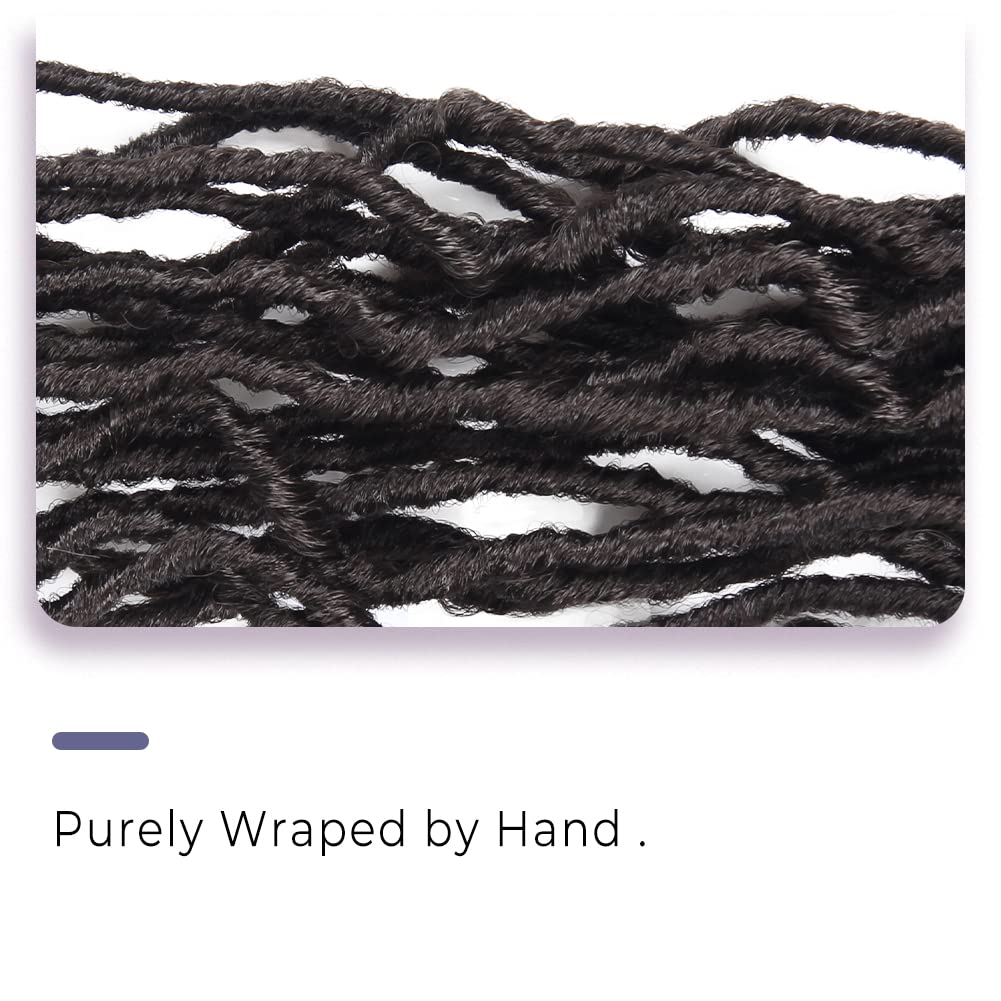 Niseyo 12 Inch New Faux Locs Crochet Hair 6 Packs Short Pre-looped Soft Locs Crochet Braids (12 Inch, 4#/Brown)