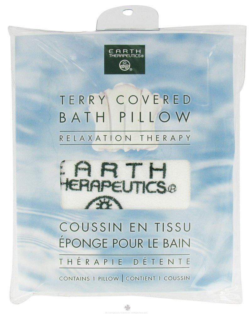 Earth Therapeutics Terry Covered Bath Pillow - White