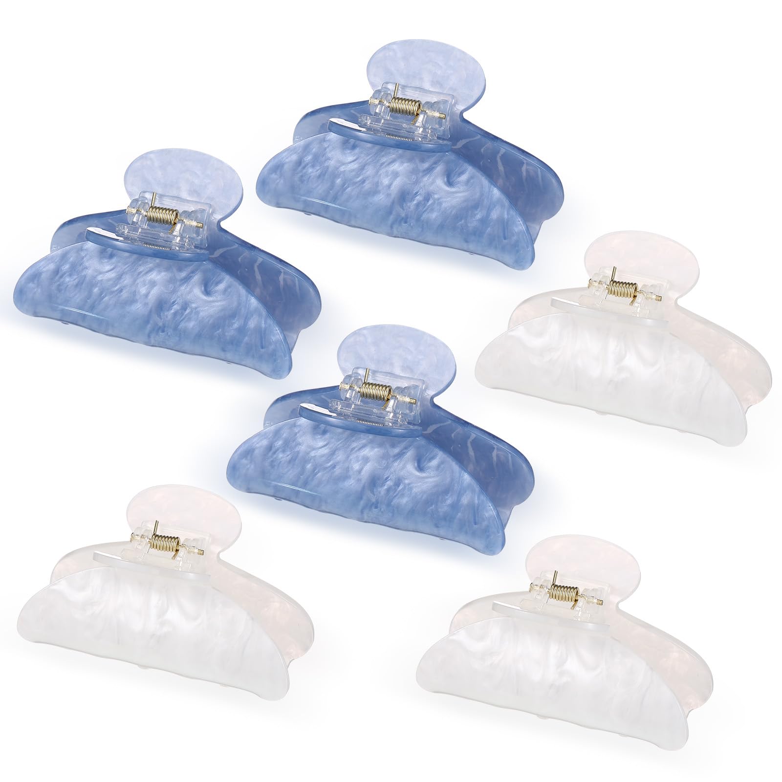 Yuxung 6 Pcs Large Acrylic Hair Claw Clips for Women Cute Non-slip Hold Clamps for Thick Thin Hair Stylish French Barrettes Acce