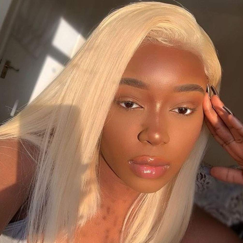 613 Blonde Bundles with Closure Brazilian Blonde Human Hair Body Wave 613 3 Bundles with 4  4 Lace Closure 100% Brazilian Virgin