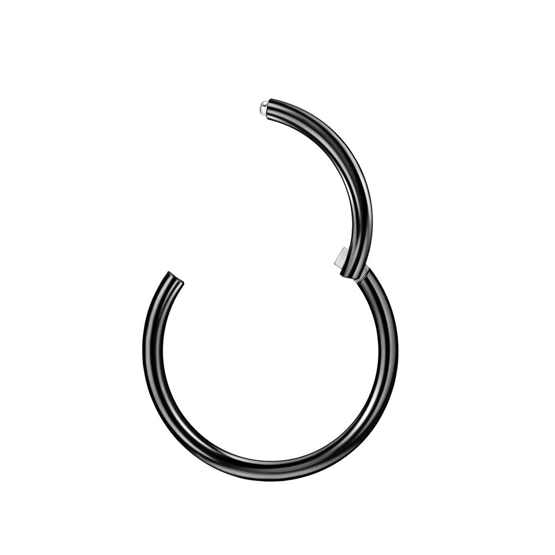 JOFUKIN 10g Hoops 14mm 10 Gauge Hoop Nose Rings for Men Black Nose Ring Hoop Surgical Steel Nose Hoop Hypoallergenic Body Pierci