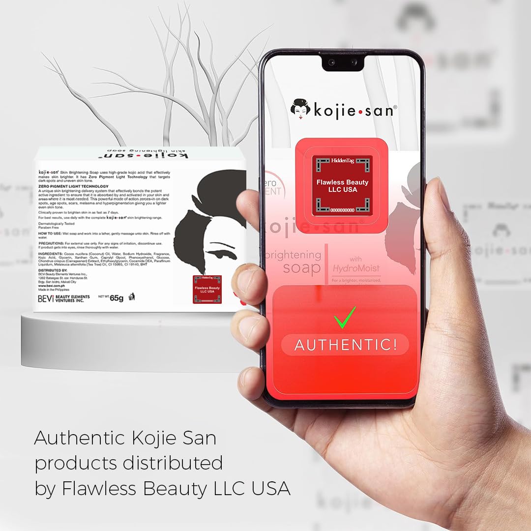 Kojie San Face & Body Shower Set - The Original Kojic Acid Soap, Dark Spot Remover Bar Soap With Coconut & Tea Tree Oil - 65G X