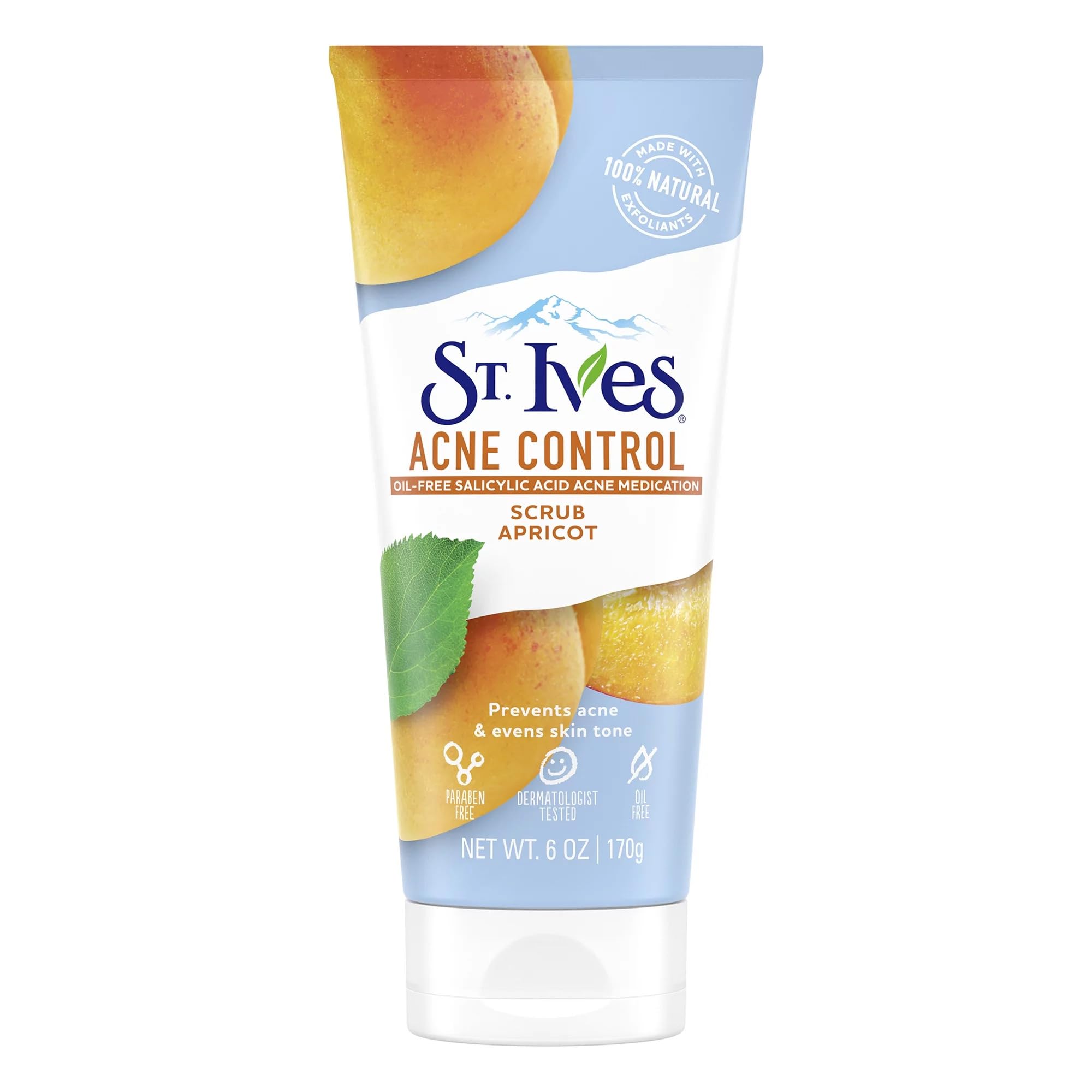 St. Ives Naturally Clear Apricot Scrub, Blemish Control 6 oz (Pack of 5)